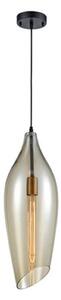 Franklite PCH196 Taper Ceiling Pendant Light In Pale Amber Glass - Dia: 200mm