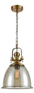 PH191 Ceiling Pendant In Antique Gold With Pale Amber Glass