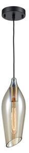 Franklite PCH193 Taper Ceiling Pendant Light In Pale Amber Glass - Dia: 145mm