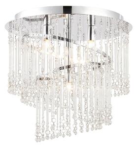 Endon 68698 Camille 4 Light Flush Ceiling Light In Chrome And Clear Glass