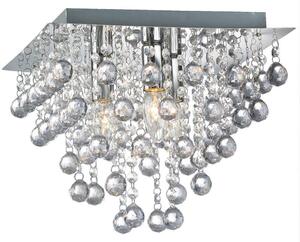 Palazzo 3 Light Square Acrylic Flush Ceiling Chandelier In Polished Chrome