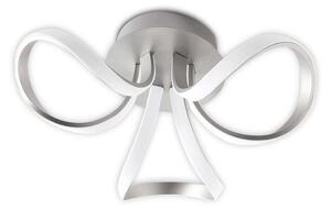M4994 Knot Dimmable LED 3 Light Semi Flush Ceiling Light In Silver And White