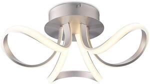 M4989 Knot LED 3 Light Semi Flush Ceiling Light In Painted Silver And White