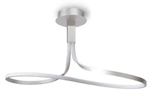 M4980 Nur LED Short Loop Semi Flush Ceiling Light In Silver And Chrome