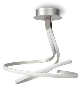 M4981 Nur LED Double Spiral Semi Flush Ceiling Light In Silver And Chrome