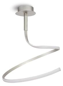 M4982 Nur LED Single Spiral Semi Flush Ceiling Light In Silver And Chrome