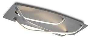 Mantra M5732 Papua 3 Light LED Flush Ceiling Light In Silver And Chrome