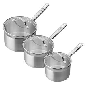 Stainless Steel 3 Piece Saucepan Set (with lids) -
