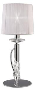 Mantra M3868 Tiffany 1+1 Light Table Lamp In Chrome With White Shade