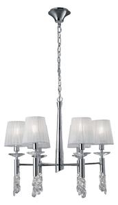 Mantra M3851 Tiffany 6+6 Light Round Pendant Light In Chrome With White Shades