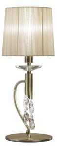 Mantra M3888 Tiffany 1+1 Light Table Lamp In Antique Brass With Soft Bronze Shade