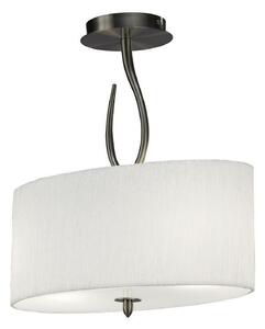 Mantra M3710 Lua 2 Light Semi Flush Ceiling Light In Satin Nickel And White