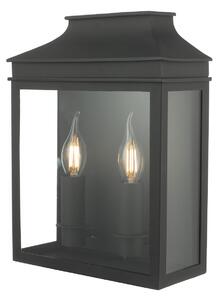 Dar VAP5022 Vapour 2 Light Outdoor Wall Light In Black And Glass