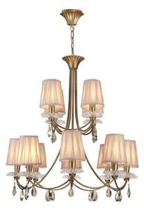 Mantra M6290 Sophie GP 12 Light Pendant Light In Painted Gold With Shades
