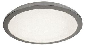 Searchlight 8100-40CC Bathroom Flush Ceiling Light In Chrome With Sanded Glass - Dia: 400mm