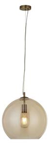 Searchlight 1635AM Balls One Light Ceiling Pendant In Antique Brass And Amber Glass - Width: 350mm