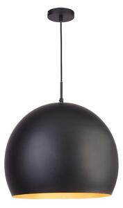 Searchlight 3039BK Industrial Pendant 1 Light Ceiling Light In Black And Gold - Dia: 420mm