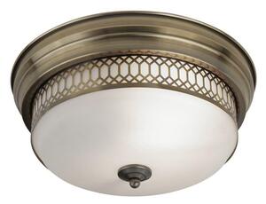 Searchlight 4132-2AB Edinburgh Flush Ceiling Light In Antique Brass