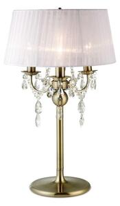Diyas IL30065/WH Olivia 3 Light Table Lamp In Antique Brass With White Shade