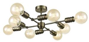 F2407-8 8 Light Semi Flush Ceiling Light In Antique Brass