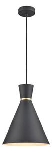 Franklite PCH214 Happy 1 Light Small Ceiling Pendant In Satin Black - Dia: 250mm