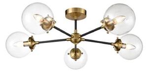 F2409-5 5 Light Semi Flush Ceiling Light In Antique Gold
