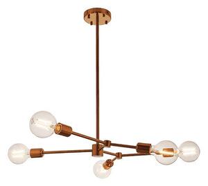 Endon Ezra 5 Light Ceiling Pendant Light In Bronze Gold Effect