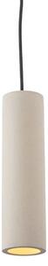 1 Light Cylindrical Ceiling Pendant Light In Grey Concrete And Matt Black
