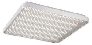 Mantra M5340 Reflex LED Large Square Flush Ceiling Light In Aluminium And White