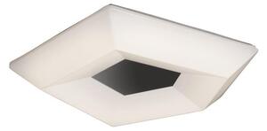 Mantra M3795 City LED Large Flush Ceiling Light In Chrome And White - Length: 650mm