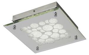 Mantra M5551 Coral LED Small Square Flush Ceiling Light In Chrome And Crystalline - L: 250mm