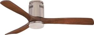Fantasia 114970 Zeta Brushed Nickel Ceiling Fan With 52 Inch Walnut Blades With LED Light
