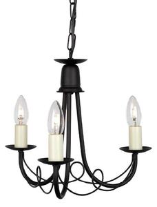 Elstead MN3 BLACK Minster 3 Light Ceiling Chandelier In Black - Fitting Only