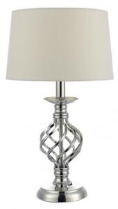 IFF4150 Iffley Small Touch Table Lamp In Polished Chrome With Ivory Silk Shade - H: 430mm