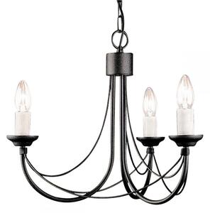 Elstead CB3 BLACK Carisbrooke 3 Light Multi-Arm Chandelier In Black - Fitting Only