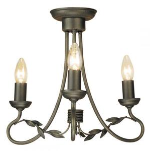 Elstead OV3 BLK/GOLD Olivia 3 Light Chandelier Light In Black/Gold - Fitting Only