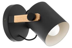 Eglo 43046 Hornwood 1 Light Wall Light In Wood, Black And Cream