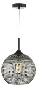 Dar SOR0110 Soren 1 Light Ceiling Pendant In Black With Smoked Glass Shade