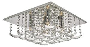 Dar ORE5450 Orella 5 Light Flush Ceiling Light In Polished Chrome With Crystals