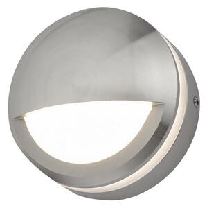 Dar AKO3268 Akos Outdoor Wall Light In Aluminium And White - Half Moon Light