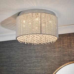 Endon 81980 Galina 10 Light Flush Ceiling Light In Chrome Plate And Clear Crystal