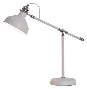 Ryde 1 Light Adjustable Table Lamp In Sand White, Satin Nickel And White