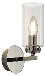 Benz 1 Light Wall Light In Polished Nickel With Clear Glass