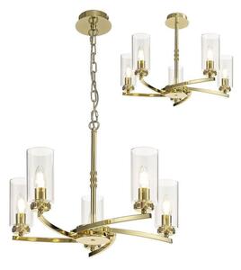 Benz 5 Light Semi Flush Ceiling Light In Polished Gold With Clear Glass