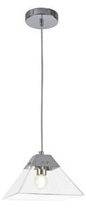 Ewen 1 Light Small Ceiling Pendant In Polished Chrome - Length: 200mm