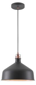 Ryde 1 Light Medium Ceiling Pendant In Sand Black, Copper And White - Dia: 300mm
