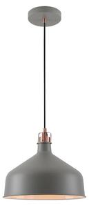 Ryde 1 Light Medium Ceiling Pendant In Sand Grey, Copper And White - Dia: 300mm