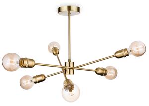 Firstlight 3702BR Trident 6 Light Semi Flush Ceiling Light In Brushed Brass