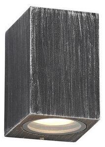 Poole 1 Light Rectangular Outdoor Wall Light In Black And Silver