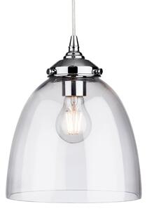 Firstlight 3727CH Seville 1 Light Ceiling Bell Pendant In Chrome With Clear Glass